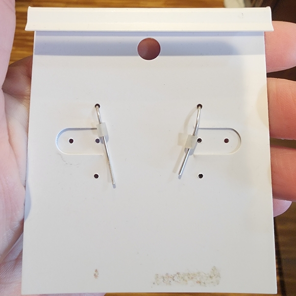 Periwinkle by Barlow Black and White Plaid Christmas Tree Holiday Earrings Hook - Picture 3 of 5